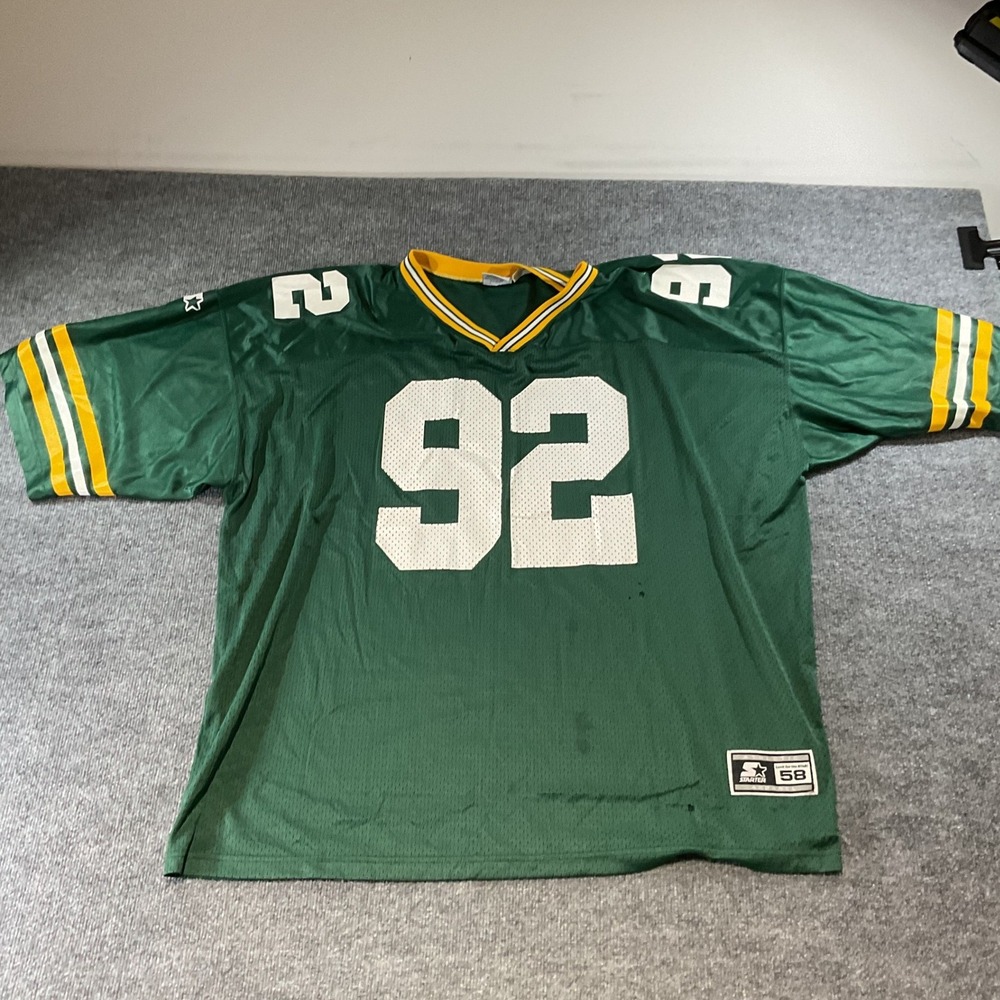 Vintage 1995 Starter Green Bay Packers Reggie White 92 Jersey Mens 58 4XL Green